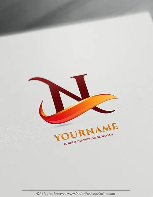 customize your new 3D fiery red wave logo branding