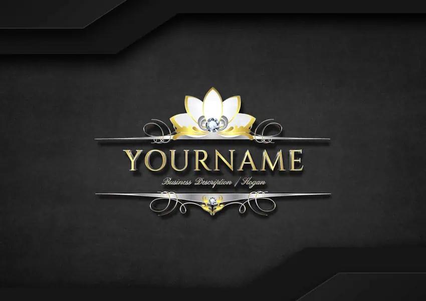 3D-Logo schwarze Lotusblume
