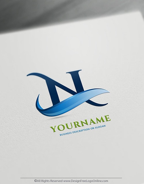 customize your new 3D blue wave logo branding