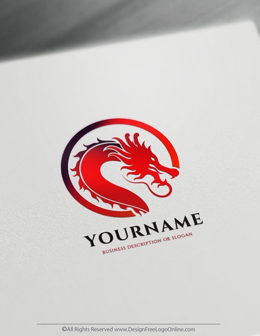 Red Head Of Chinese Dragon Logo