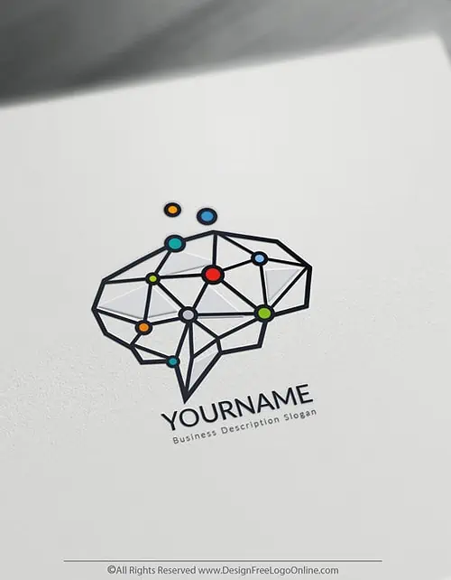 Minimalist Digital Brain logo maker
