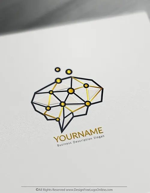 Golden Tech brain logos