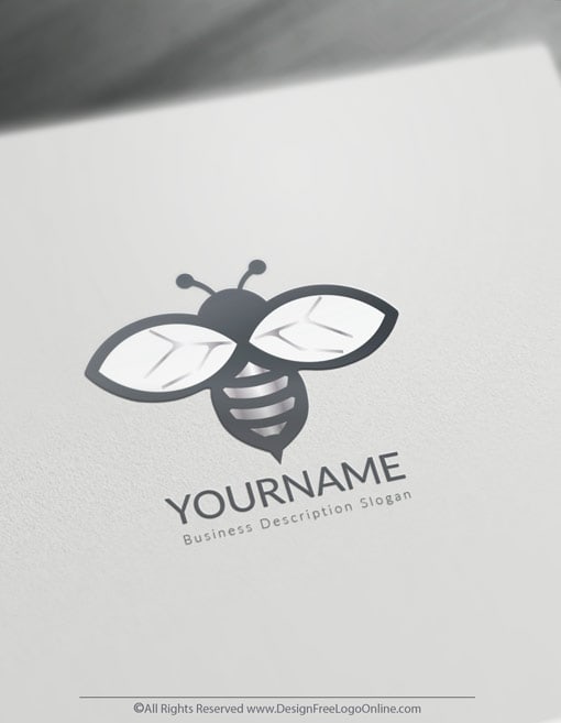 Instantly customize a silver Minimalist Bee logo