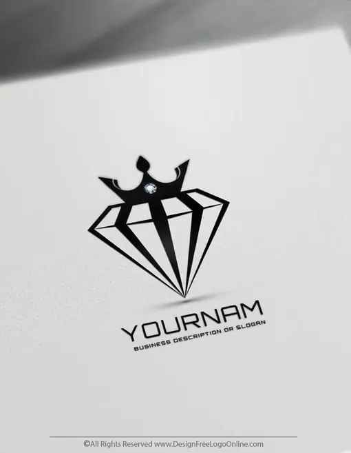 Créateur de logo en forme de diamant noir avec une couronne