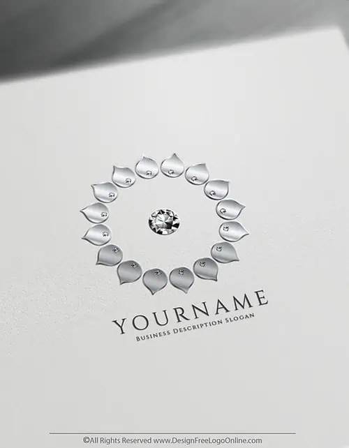 silver diamonds flower icon