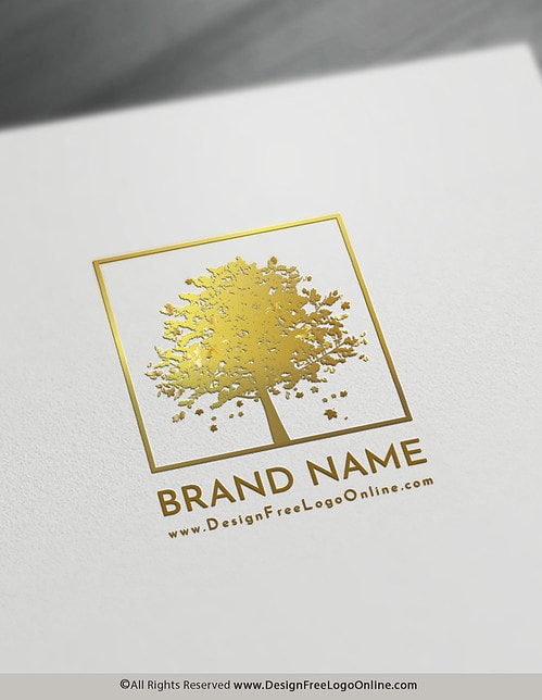 Golden Free Maple Tree Logo