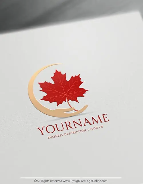 Creador de logotipos de hojas de arce rojo azucarado