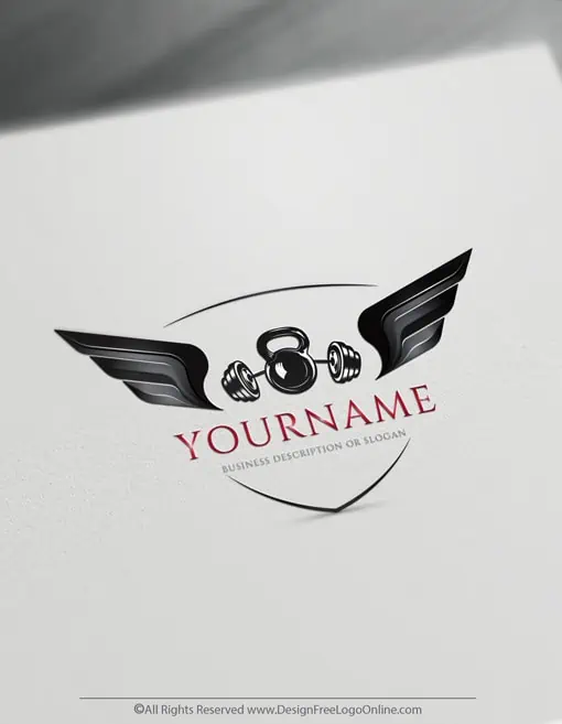 Fitness logos with black wings