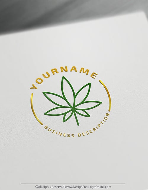 Golden Simple Minimalist Weed Logo Maker