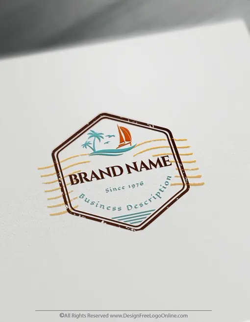 Travel Passport Stamp Logo Maker