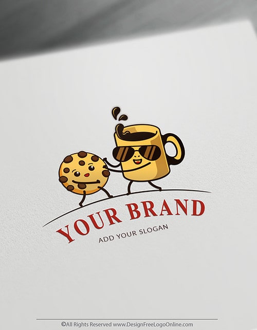 Create A Cartoon Cartoon Cookie Coffee Logo Online