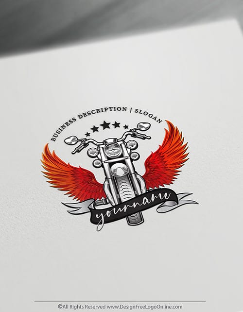 Online Retro Motorcycle Logo With Wings