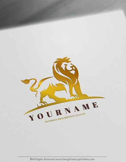 golden lion logo design maker