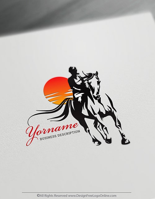 Black Horse Riding Logo maker