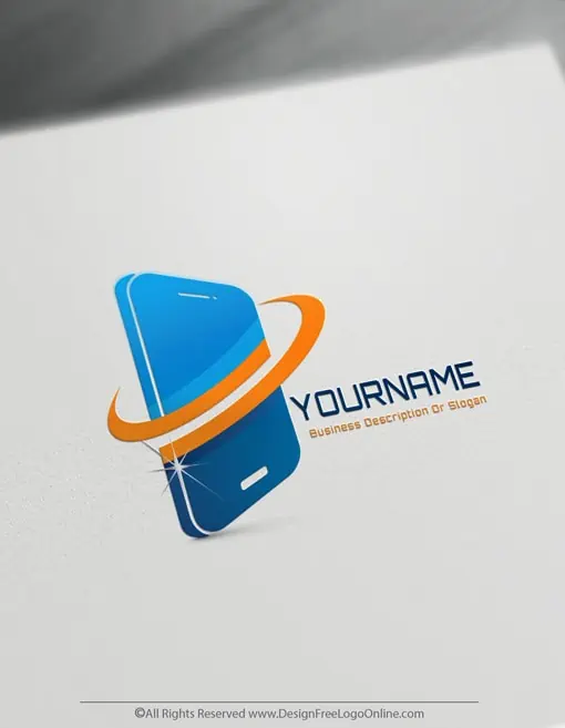 blue modern cellphone mobile logo