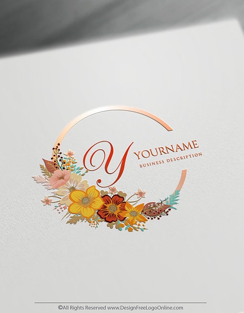 Autumn flowers logo maker