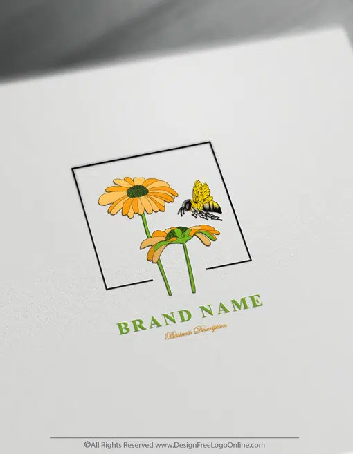 Natural Vintage Honey Bee Logo Maker