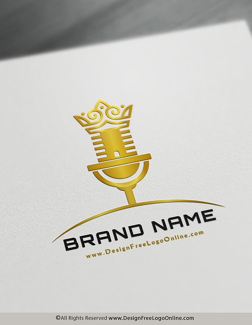 luxury podcast logo design with crown