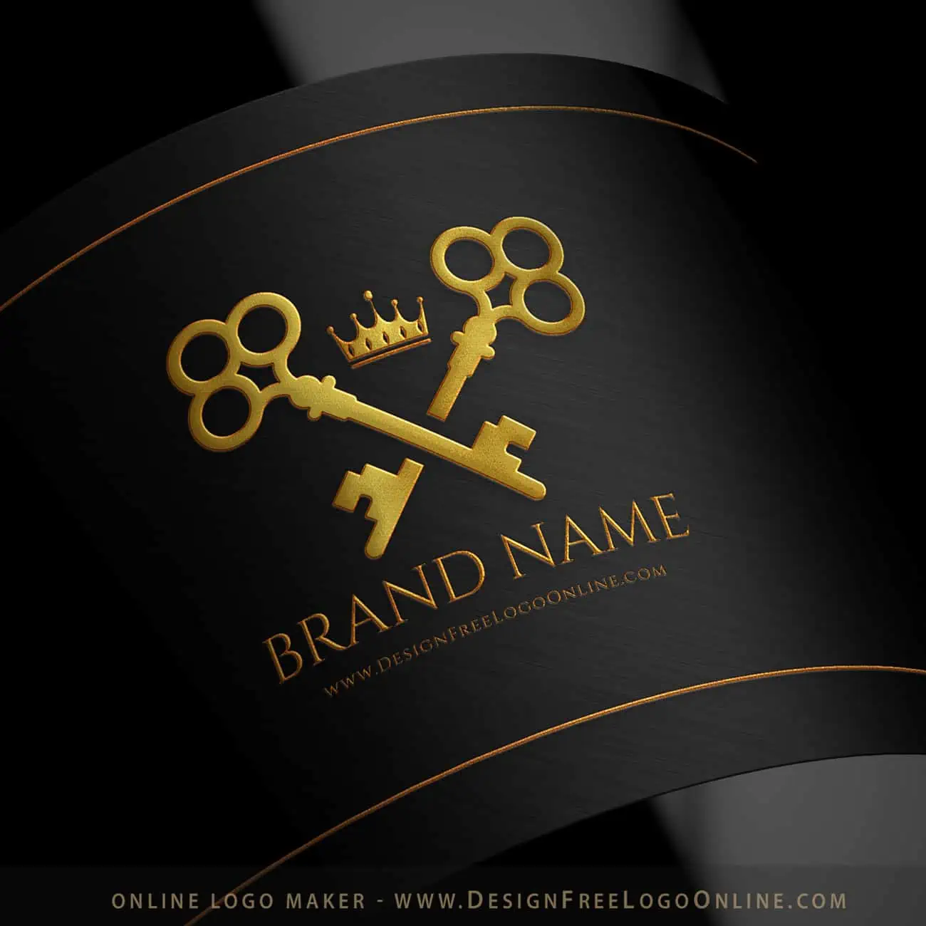 Keys Symbol With Gold Crown Logo