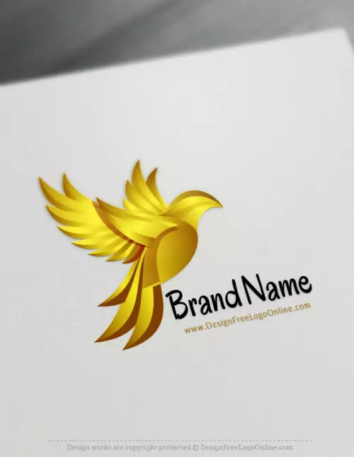 Gold bird logo design