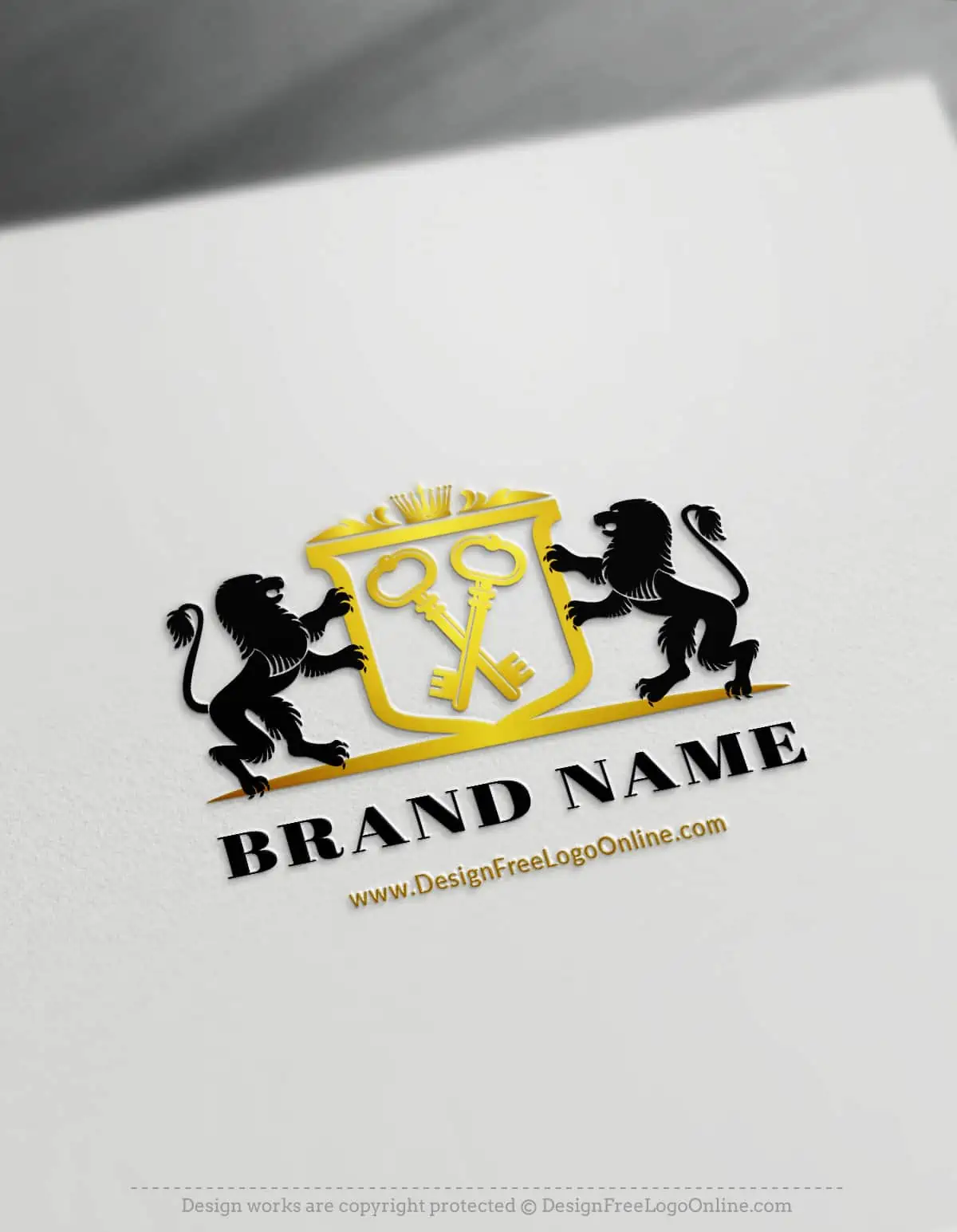 Crest Lions Holding Keys Logo