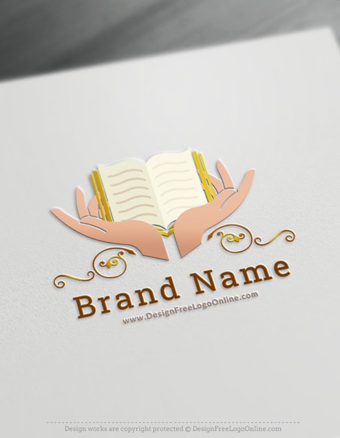 Hands Holding Educational Book Logo Design