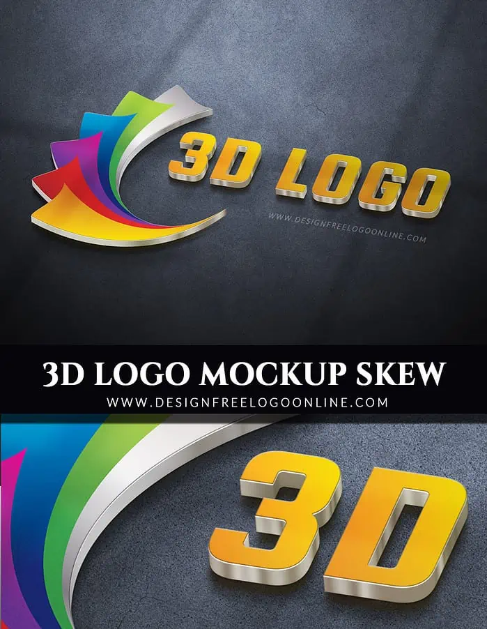 Metallisk 3D-modell för logotyper