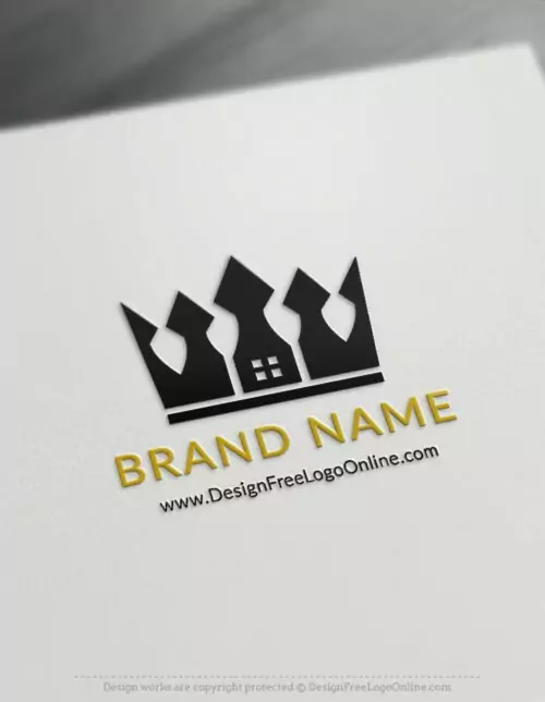 Luxury Real Estate Logo With House And Crown