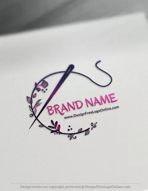 gratis sömnad logotyp maker med blommor