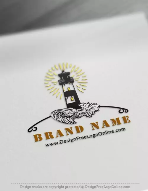 retro vintage lighthouse logo maker