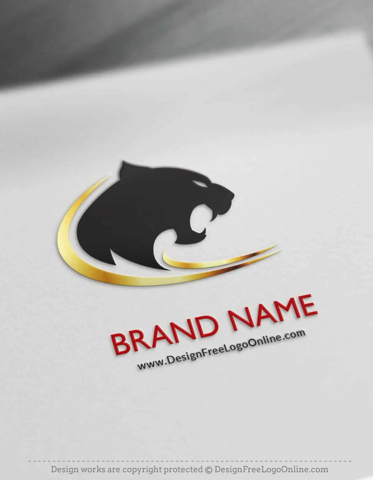 Silhouette Panther Jaguar Logo Brüllender Panther KI-Hersteller
