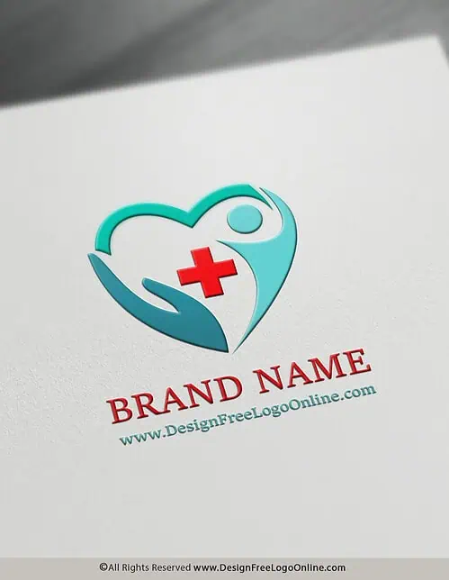 Clinic Logo With Hand holding heart