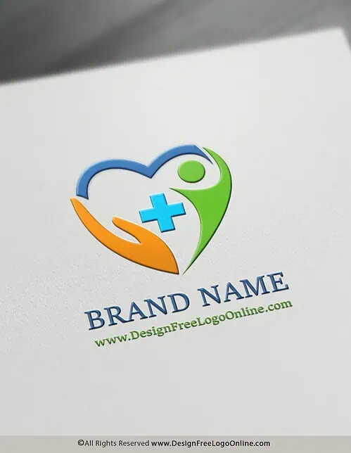 Clinic Logo With Heart And Hands