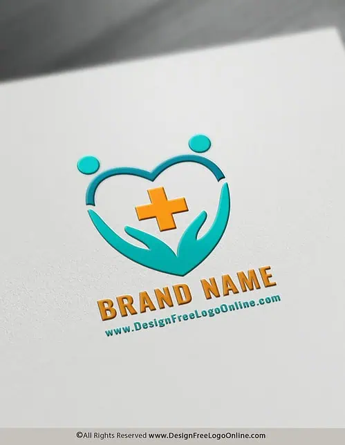 Medical logo hands holding heart
