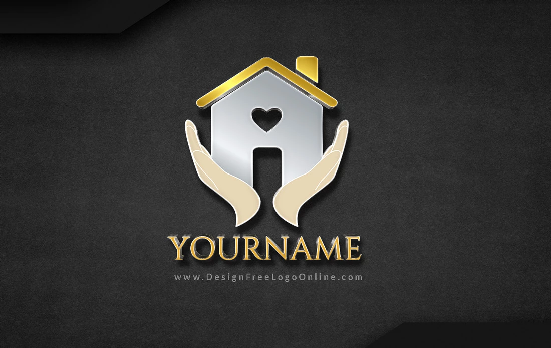 3D customized Hands Holding House Logo maker 3D customized Hands Holding House Logo maker